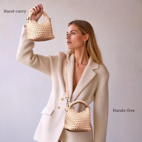 Small Women woven bag Woven Crossbody Bag for Women woven purse Leather handbag - Picture 4 of 7